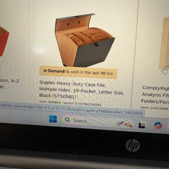 Staples Black Portable Office File Case with Multiple Index for Organization - Picture 3 of 3